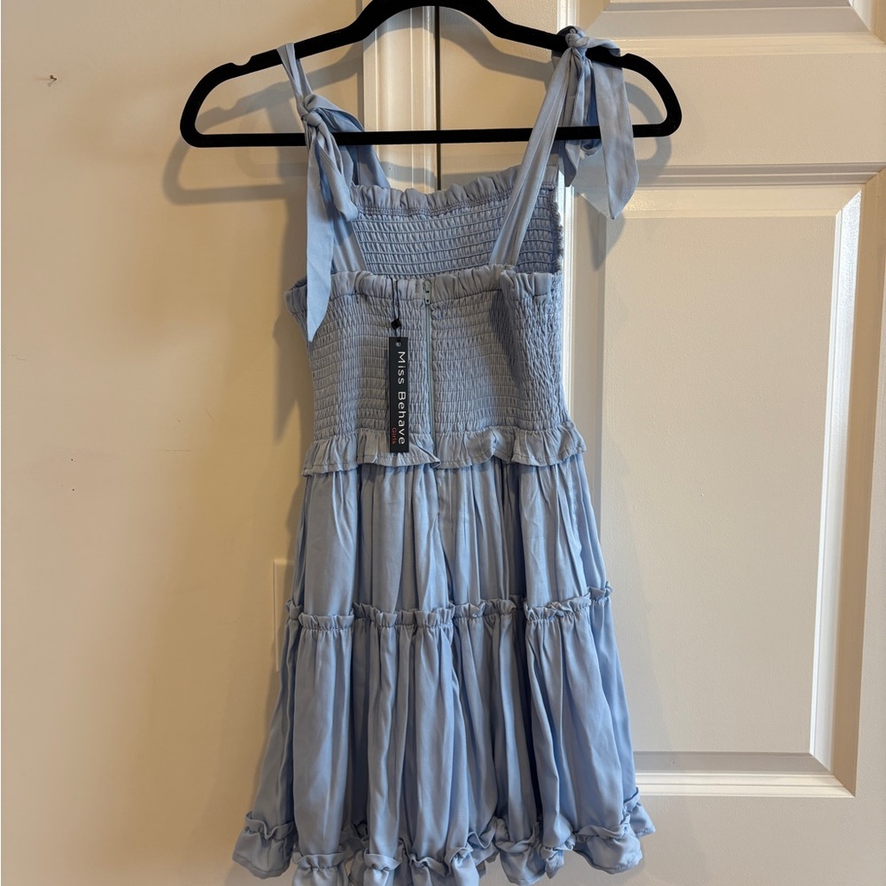Adorable Light Blue Kids Dress - Picture 2 of 3